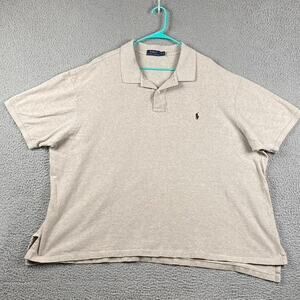 Polo Ralph Lauren Men's 4XB Big Tall Polo Shirt Tan Causal Golf Preppy